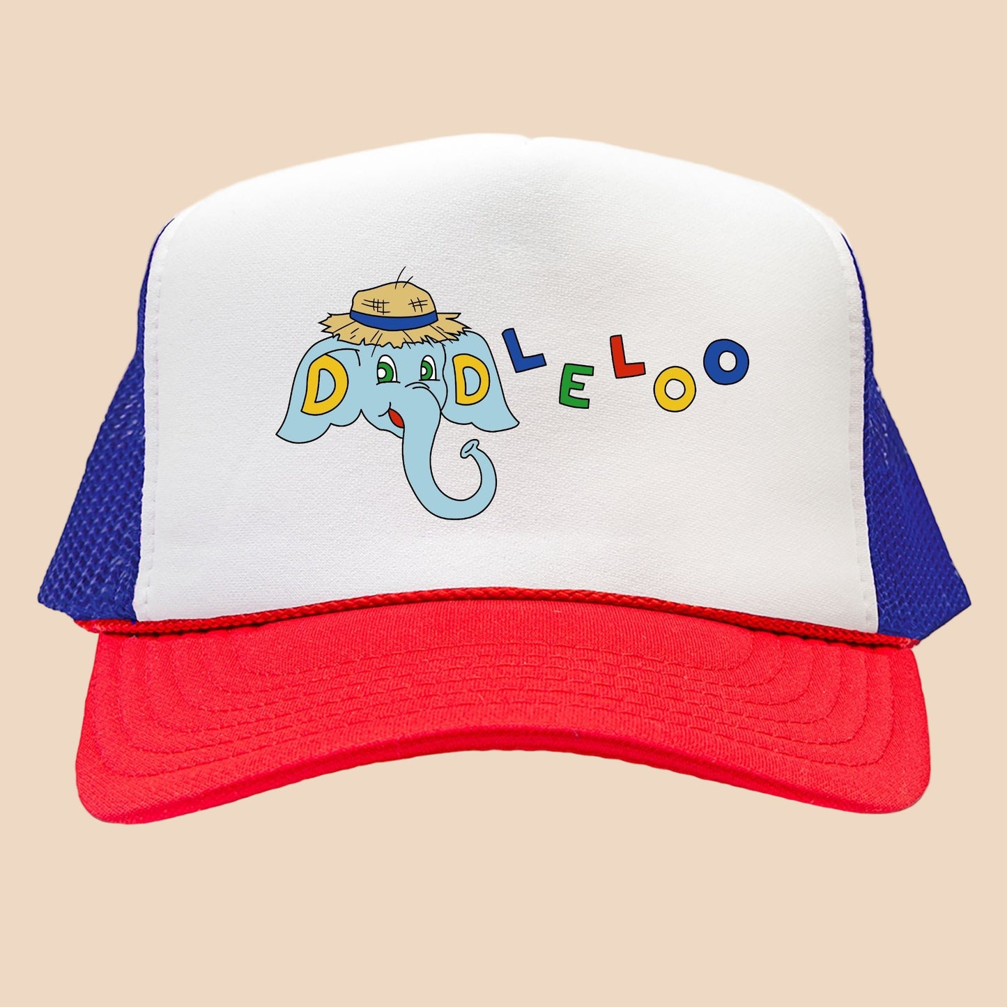 Doodleloo x Badger – Red/Blue Trucker Hat